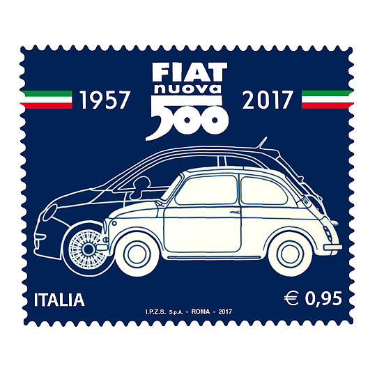 Ehre, wem Ehre gebührt: Die italienische Post würdigt das Kult-Auto mit einer Sonder-Briefmarke.