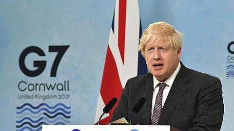 Der britische Premier Boris Johnson am letzten Tag des G7-Gipfels.