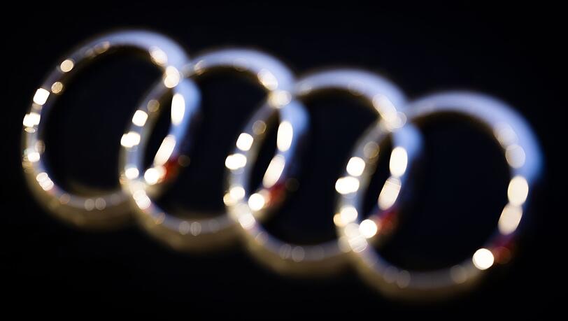Das Logo vom Automobilhersteller Audi.
