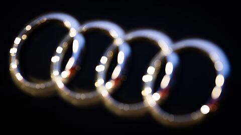 Das Logo vom Automobilhersteller Audi.