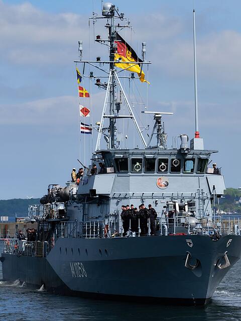 Sollte Deutschland sich an einer Milit&auml;rmission beteiligen, geh&ouml;rt das Minenjagdboot Fulda zum deutschen Beitrag.