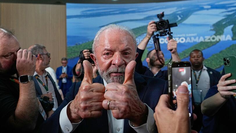 Verbreitet Zuversicht und strahlt Entschlossenheit aus: Brasiliens Präsident Lula. Verbreitet Zuversicht und strahlt Entschlossenheit aus: Brasiliens Präsident Lula.