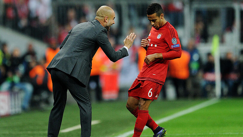 Mentor und Schützling: Pep Guardiola (l.) und Thiago arbeiteten lange Zeit zusammen.