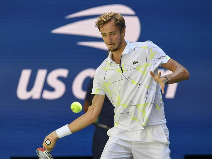 Steht nach dem Sieg über Stan Wawrinka im Halbfinale: Daniil Medwedew aus Russland in Aktion.