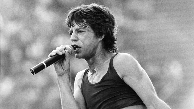 Jagger beim legendären Stadionkonzert 1982. Jagger beim legendären Stadionkonzert 1982.