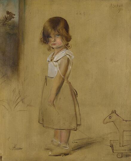 1903 hat Franz von Lenbach die kleine Gabriele mit einem Holzpferd gemalt. 1903 hat Franz von Lenbach die kleine Gabriele mit einem Holzpferd gemalt.