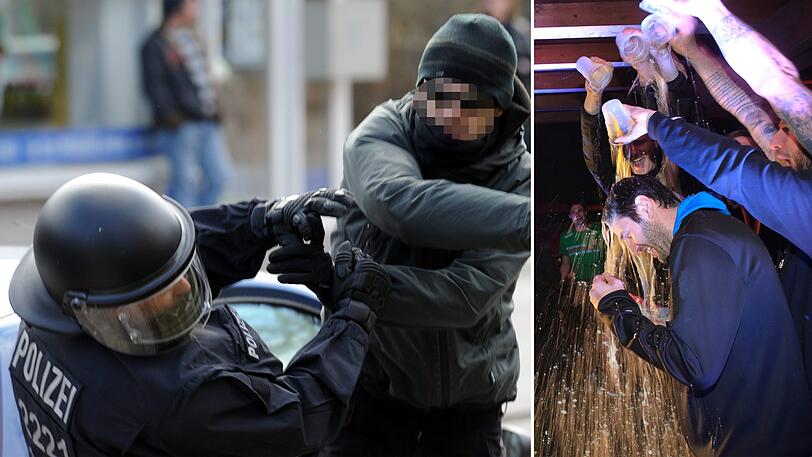 In Regensburg wurden zwei Polizisten so stark verletzt, dass sie ins Krankenhaus mussten (Symbolbilder).