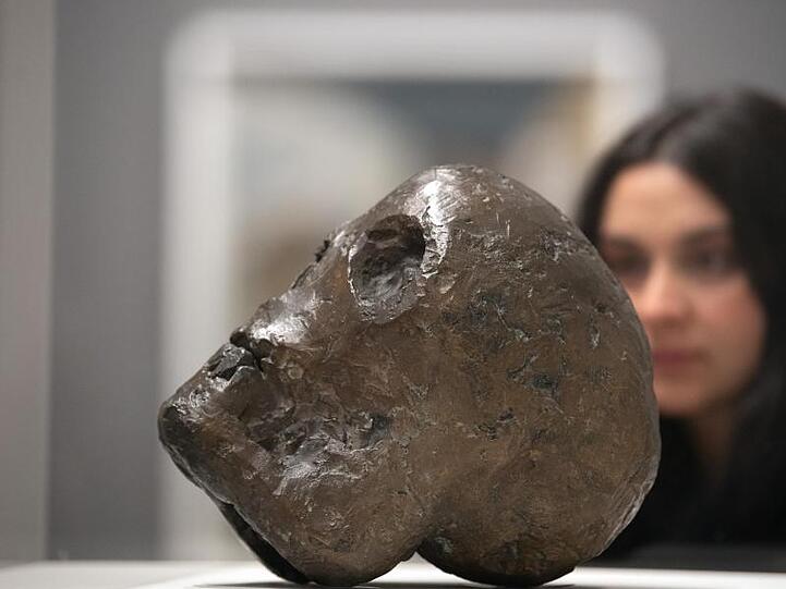 Die Skulptur "Totenkopf" aus dem Jahr 1943 von Pablo Picasso an.