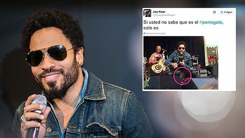 Unfreiwillig hat Lenny Kravitz bei einem Konzert den Fans seinen Penis präsentiert. Ein Konzert-Besucher reagierte flink und schoss ein Foto für Twitter.