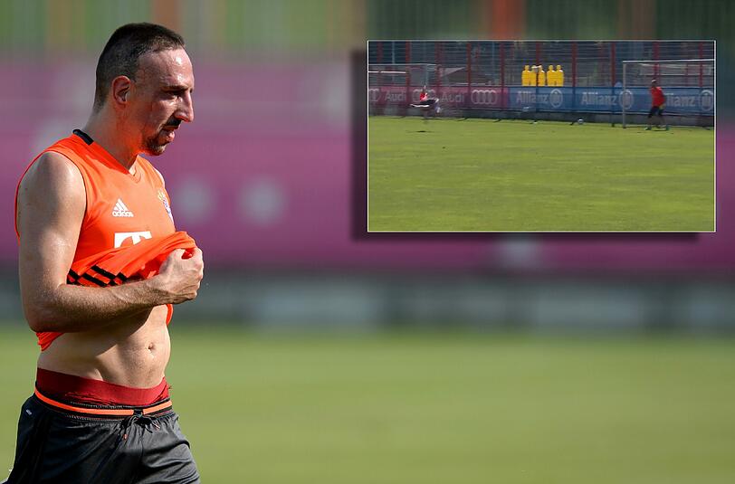 Franck Ribery überzeugt mit einem traumhaften Seitfallzieher im Training.
