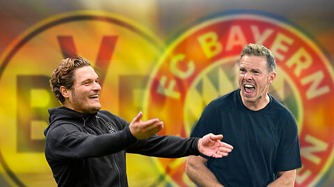 Dortmund-Coach Edin Terzic (li.) empfängt am Samstag Julian Nagelsmann und den FC Bayern.