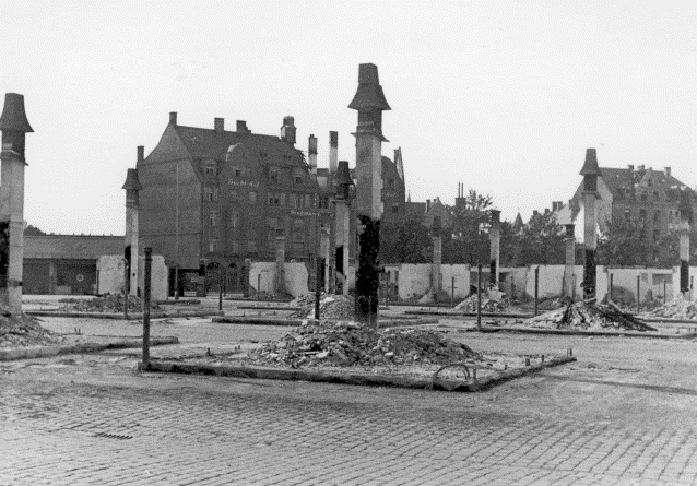 Auch die Großmarkthalle wurde im Zweiten Weltkrieg weitgehend zerstört.