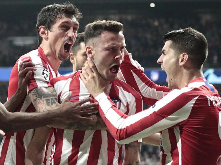 Saul (2.v.r.) sorgte mit seinem Tor für den Atlético-Sieg gegen Titelverteidiger Liverpool.