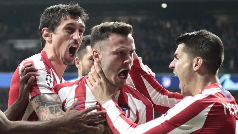 Saul (2.v.r.) sorgte mit seinem Tor für den Atlético-Sieg gegen Titelverteidiger Liverpool. Saul (2.v.r.) sorgte mit seinem Tor für den Atlético-Sieg gegen Titelverteidiger Liverpool.