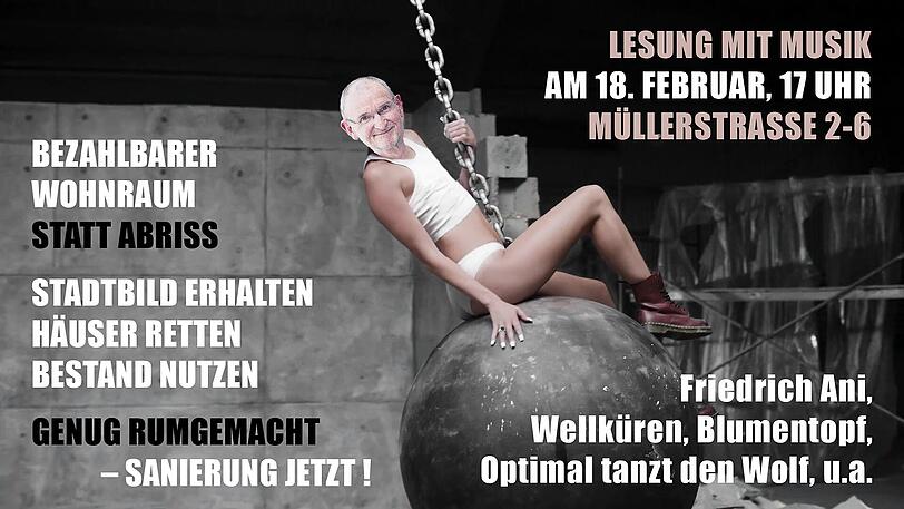 Mit diesem Flyer trommeln die Veranstalter für ihren Lesungs- und Musikabend.