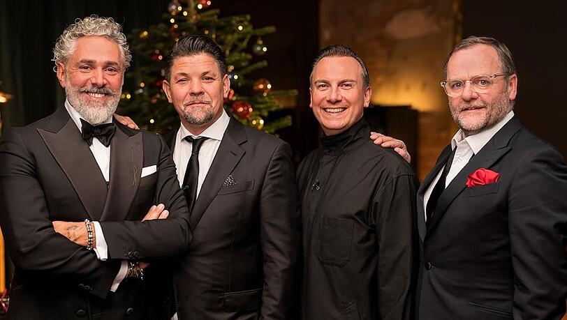 "Kitchen Impossible: Die Weihnachts-Edition 2025": (V.l.) Roland Trettl, Tim Mälzer, Tim Raue, Sepp Schellhorn. "Kitchen Impossible: Die Weihnachts-Edition 2025": (V.l.) Roland Trettl, Tim Mälzer, Tim Raue, Sepp Schellhorn.