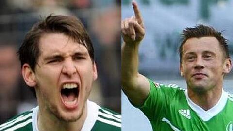 Dieter Hecking plant offensichtlich mit der Doppelspitze Patrick Helmes (links) und Ivica Olic gegen den FCN.