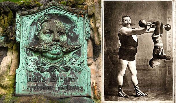 Hans Steyrer, (1849-1906) Kraftmensch, Oktoberfest-Wirt und Erfinder des Wiesneinzuges ruht am Ostfriedhof. Hans Steyrer, (1849-1906) Kraftmensch, Oktoberfest-Wirt und Erfinder des Wiesneinzuges ruht am Ostfriedhof.