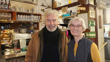 Evelin Mehr mit ihrem Nachfolger Christoph Klingele im Schelling-Salon.