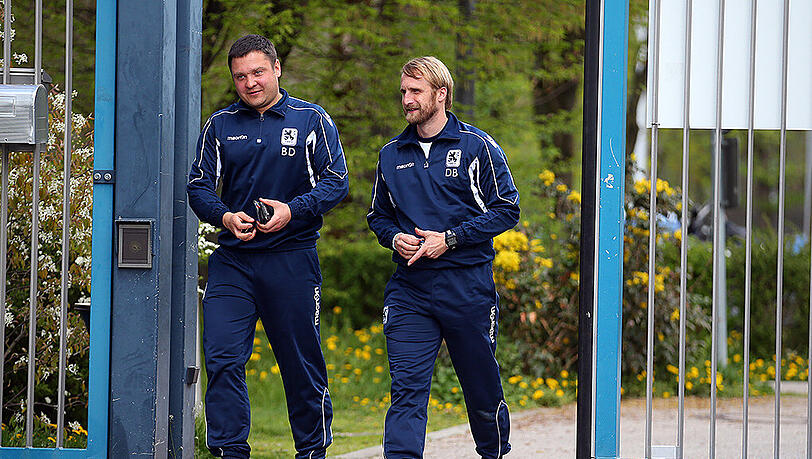 Trainerduo bei der U21, Trainerduo bei bei den Profis: Daniel Bierofka und Denis Bushuev.