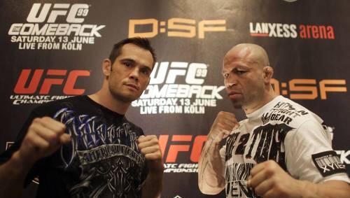 Schlagen sich morgen bis zur Bewusstlosigkeit: Der brasilianische Kämpfer Wanderlei Silva (r.) und sein Kontrahent Rich Franklin aus den USA. Schlagen sich morgen bis zur Bewusstlosigkeit: Der brasilianische Kämpfer Wanderlei Silva (r.) und sein Kontrahent Rich Franklin aus den USA.