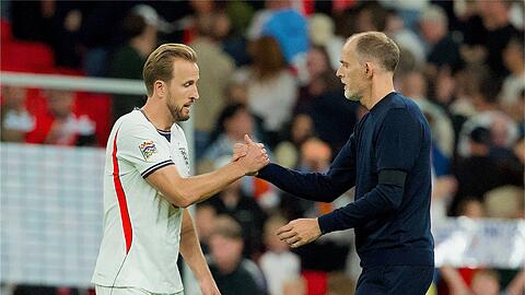 Englands Kapit&auml;n Harry Kane und Nationaltrainer Thomas Tuchel.