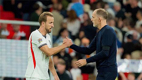 Englands Kapit&auml;n Harry Kane und Nationaltrainer Thomas Tuchel.