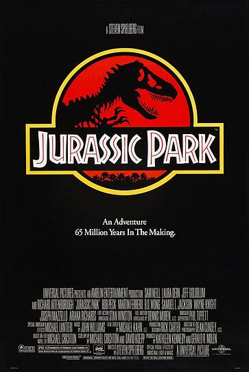 Ikonisches Logo einer ganzen Franchise-Welt: „Jurasic Parc“ von 1993. Ikonisches Logo einer ganzen Franchise-Welt: „Jurasic Parc“ von 1993.