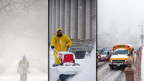Der Big Apple friert. Bilder von Schneesturm "Juno" aus der Millionenmetropole.