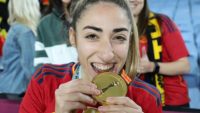 Da ahnte sie noch nichts: Olga Carmona feiert Spaniens Sieg im WM-Finale.