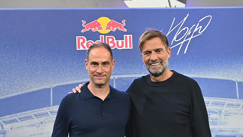 Red-Bull-Boss Sven Mintzlaff (l.) und Jürgen Klopp.
