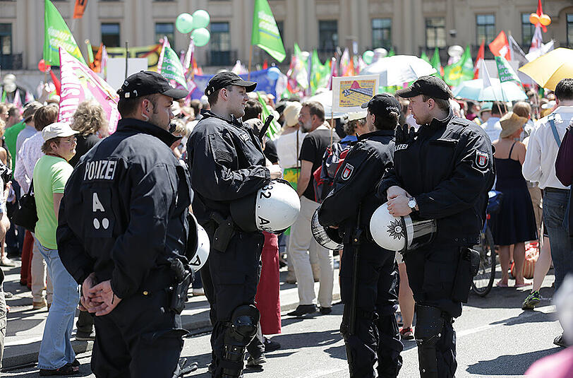 Am Donnerstag protestierten rund 15.000 G7-Gegner in München. Das Polizeiaufgebot war enorm.