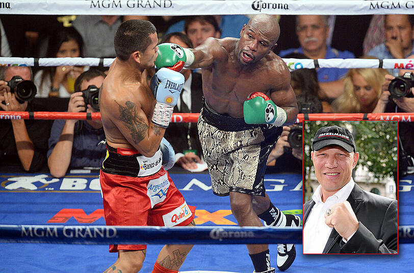 Beweglich und mit einer hohen Schlagfrequenz: Mayweather (r.) bei seinem letzten Kampf gegen Marcos Maidana im September 2014.