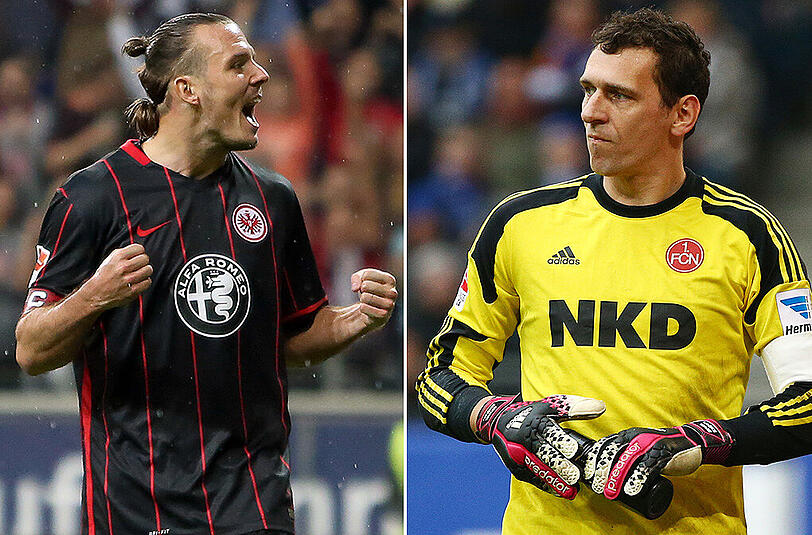 Die Hoffnungsträger: Torjäger Alexander Meier (Eintracht Frankfurt) und Torwart Raphael Schäfer (1. FC Nürnberg/rechts).