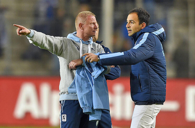 Wohin geht&rsquo;s für die Löwen? Und mit wem? Trainer Fröhling (l.) mit Geschäftsführer Noor Basha (r.)