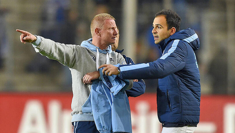 Wohin geht’s für die Löwen? Und mit wem? Trainer Fröhling (l.) mit Geschäftsführer Noor Basha (r.) Wohin geht’s für die Löwen? Und mit wem? Trainer Fröhling (l.) mit Geschäftsführer Noor Basha (r.)
