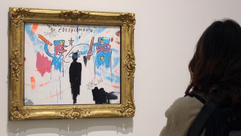 "The Death of Michael Stewart" von Jean-Michel Basquiat im New Yorker Guggenheim-Museum. "The Death of Michael Stewart" von Jean-Michel Basquiat im New Yorker Guggenheim-Museum.