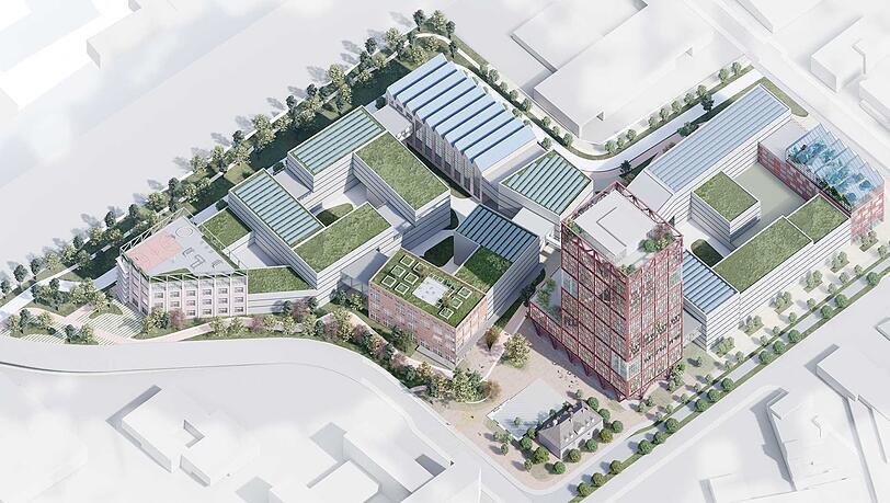 So schauen die Pl&auml;ne f&uuml;r die "neue Schmiede" am Frankfurter Ring aus. Die Hammer AG plant hier ein gemischt genutztes Stadtquartier mit einer Gesamtgeschossfl&auml;che von rund 160.000 Quadratmetern.
