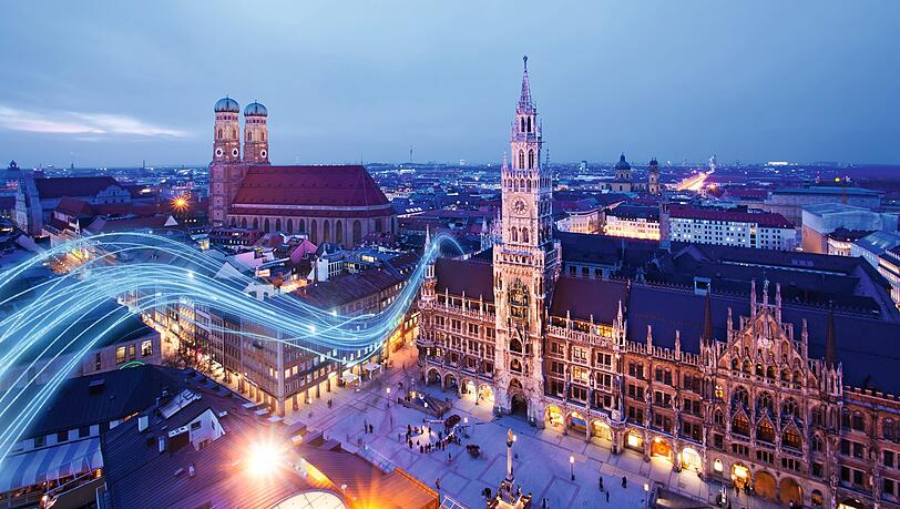 München gilt als eine der am besten mit Glasfaser erschlossenen Großstädte Deutschlands.