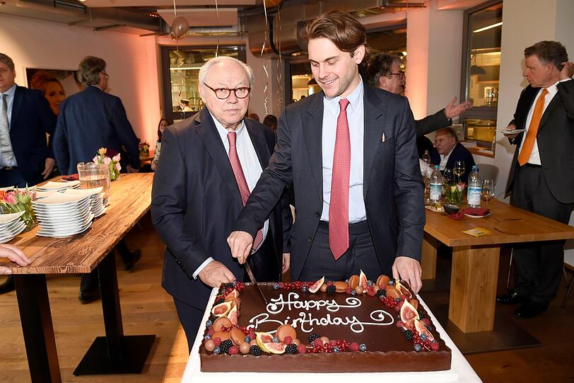 Prof. Hubert Burda (l.) mit Jacob Burda