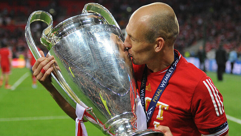 Arjen Robben nach dem Gewinn der Champions-League 2013. Arjen Robben nach dem Gewinn der Champions-League 2013.