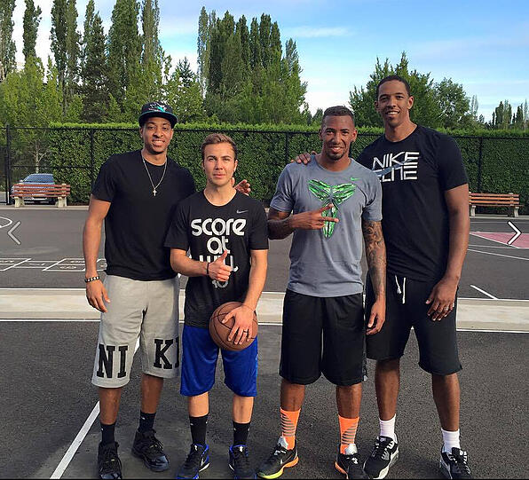 In Portland trafen die beiden auf zwei Basketball-Stars.