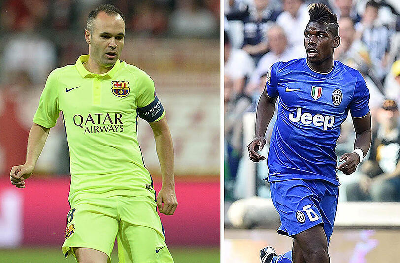 Mittelfeld links: Andres Iniesta (31) - Paul Pogba (22): Iniesta könnte seinen vierten Champions-League-Sieg holen und mit Rekordmann Clarence Seedorf gleichziehen. War im Vorfeld des Spiels angeschlagen. Die Spielintelligenz des Leichtgewichts (65 Kilogramm) ist für Barça aber unverzichtbar. Pogba ist mit 22 Jahren der Jüngste auf dem Feld, was kaum wahrgenommen wird. Seit seiner Ankunft vor drei Jahren ist der Franzose gesetzt. «Krake» Paul ist überall, stopft Löcher, schafft Räume und spielt taktisch auf höchstem Niveau.