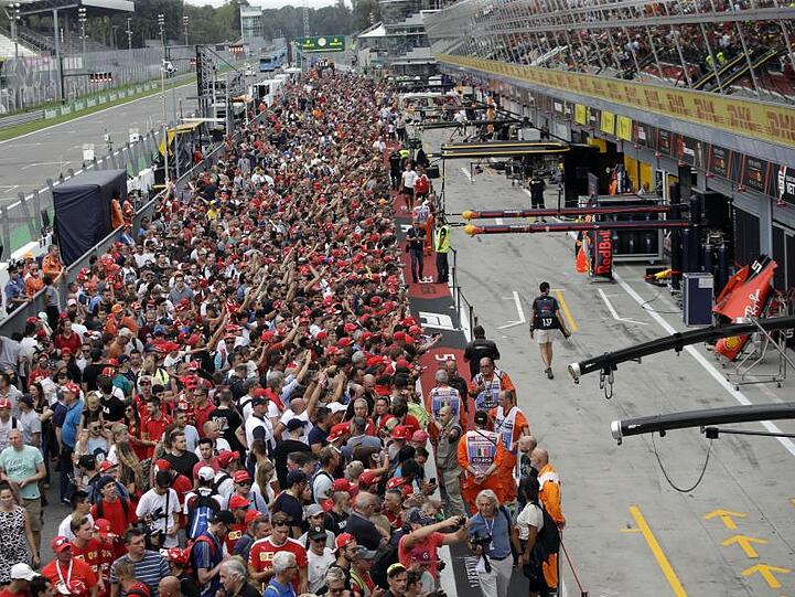 Rot ist beim Großen Preis von Italien in Monza die beherrschende Farbe.