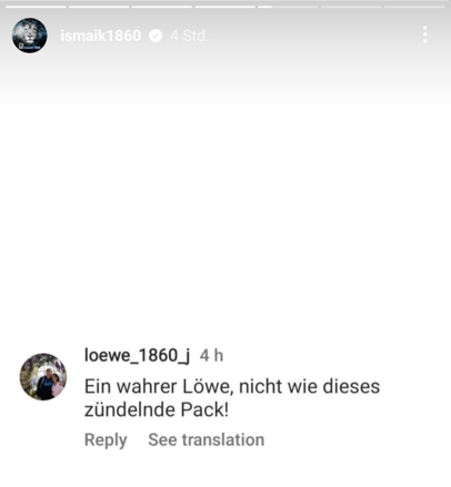 Einer der Kommentare, die Ismaik über seine Social-Media-Kanäle geteilt hat. Einer der Kommentare, die Ismaik über seine Social-Media-Kanäle geteilt hat.