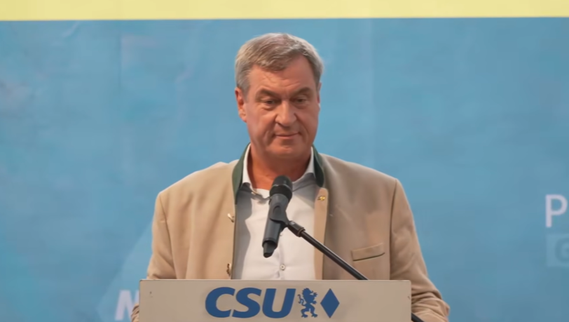 CSU-Chef Markus Söder spricht beim politischen Frühschoppen auf dem Gillermoos. CSU-Chef Markus Söder spricht beim politischen Frühschoppen auf dem Gillermoos.