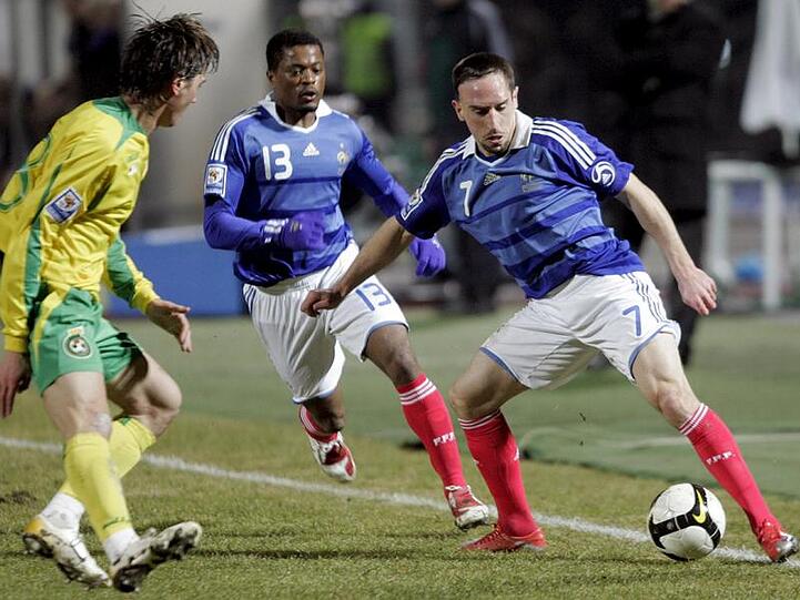 Erzielte das Tor des Tages für Frankreich: Bayern-Star Franck Ribéry (r.).