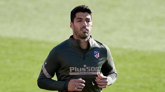 Luis Suarez von Atletico Madrid nimmt an einer Trainingseinheit in Madrid vor der Champions League-Partie gegen Bayern München am 21.10.2020 teil.