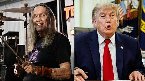 Nicko McBrain h&auml;lt offenbar nicht viel von Donald Trump.