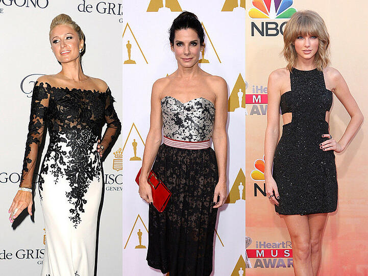 Paris Hilton (l.), Sandra Bullock (M.) und Taylor Swift (r.) hatten schon Probleme mit Stalkern